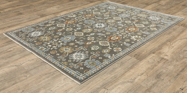 Oriental Weavers Sphinx KEIRA KEI01 Grey Floral Rugs - angle detail