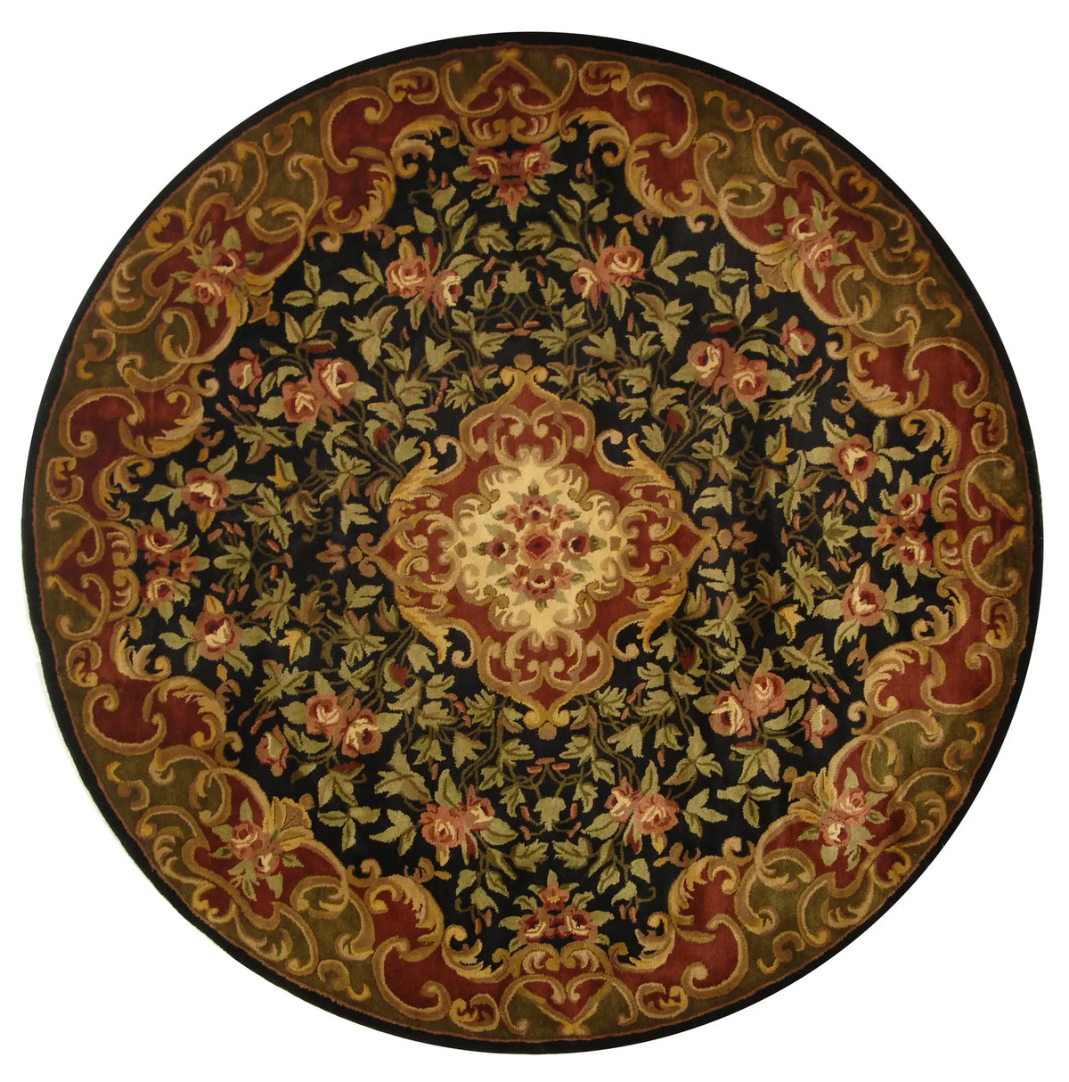 Safavieh Classic 8'-0" x 8'-0" Rug in Black / Green