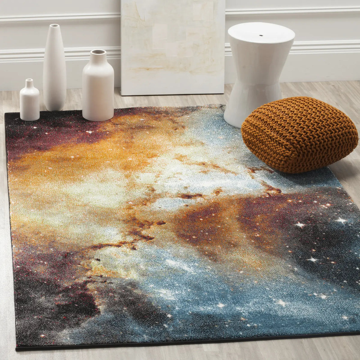Safavieh Galaxy 5'-3" x 7'-6" Rug in Orange / Multi