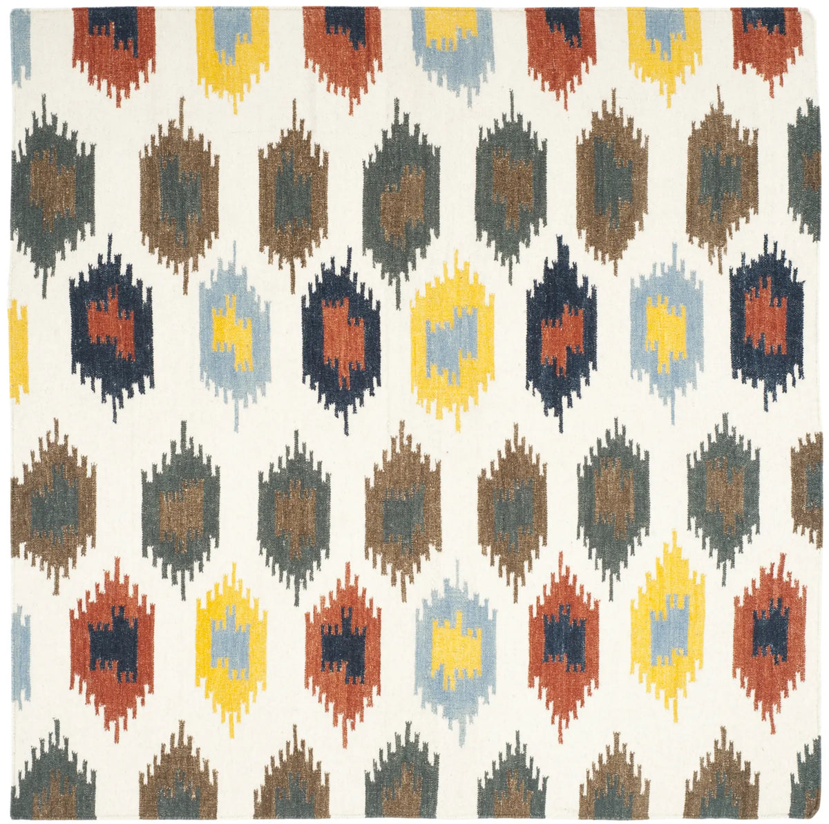 Safavieh Dhurries 6'-0" x 6'-0" Rug in Ivory / Multi