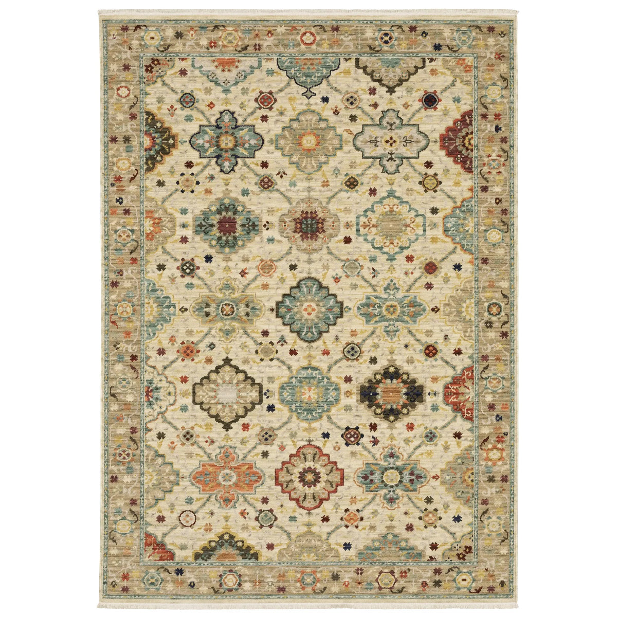 Oriental Weavers Lilihan 4601W Beige/ Multi Rug - main flat