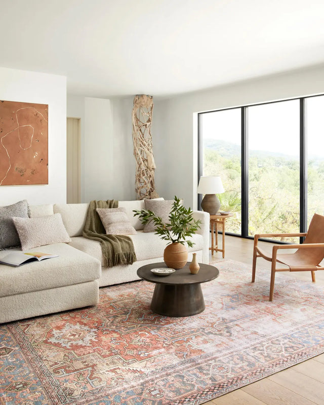 Loloi Loren Lq-15 Terracotta / Sky Rugs - room scene 5