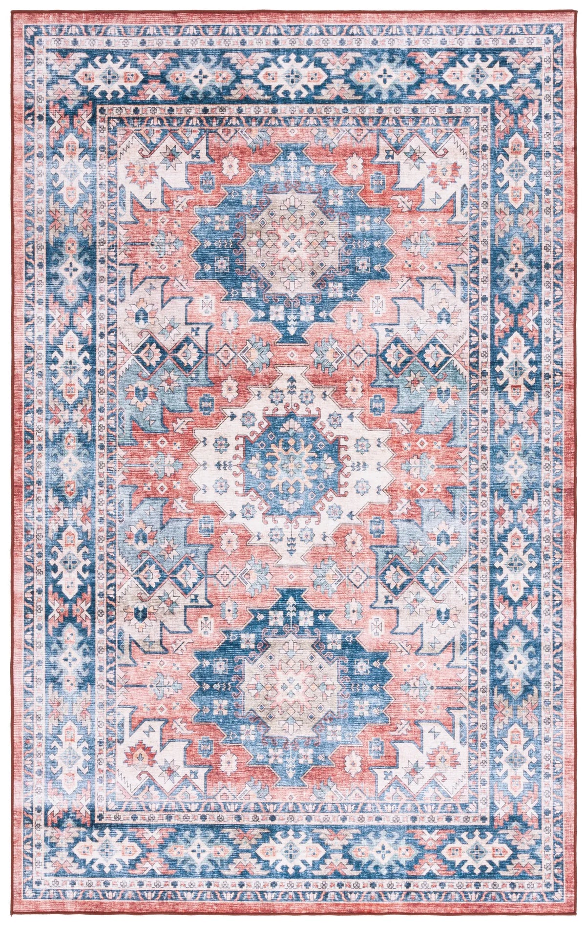 Safavieh Arizona 4'-0" x 6'-0" Rug in Blue / Rust