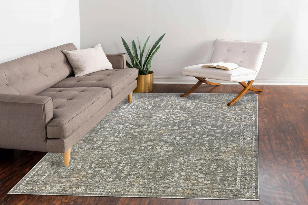 Dynamic Rugs Kyra 13705 Power Loomed Transitional Grey/Dark Grey Rug - Room