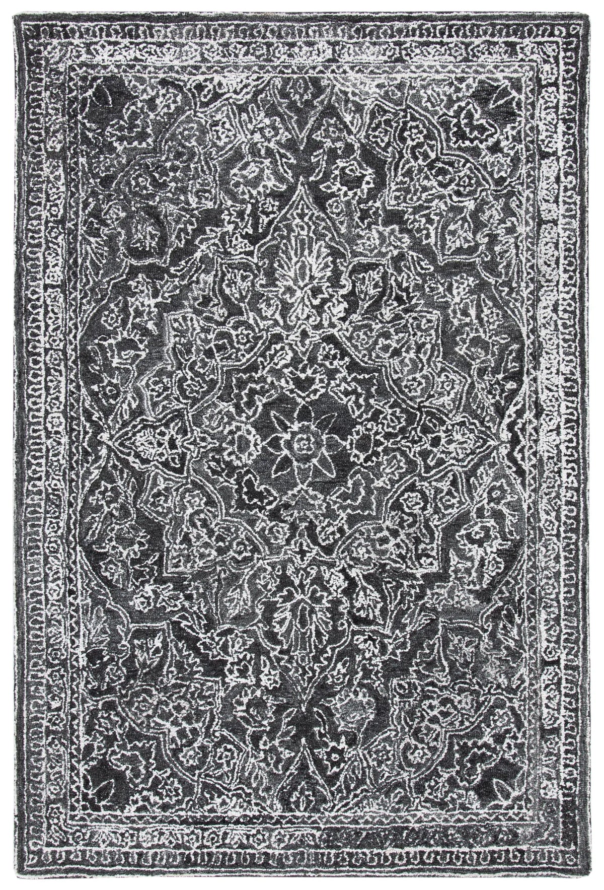 Safavieh Marquee 4'-0" x 6'-0" Rug in Black / Ivory