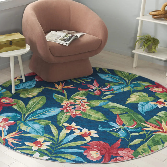 Safavieh Malibu 6'-0" x 6'-0" Rug in Dark Blue / Green