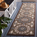 Safavieh Veranda 2'-3" x 10'-0" Rug in Chocolate / Cream