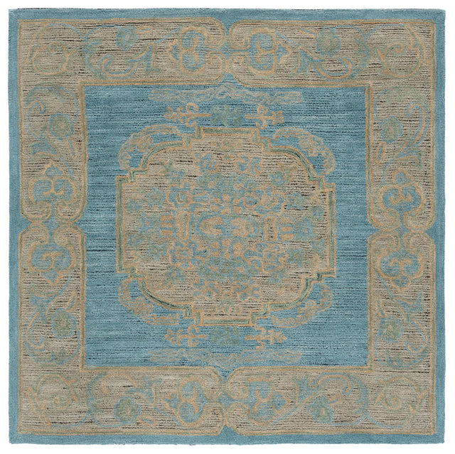 Safavieh Savonnerie 6'-0" x 6'-0" Rug in Blue / Beige