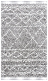 Safavieh Pro Lux Shag 400 4'-0" x 6'-0" Rug in Grey / Ivory