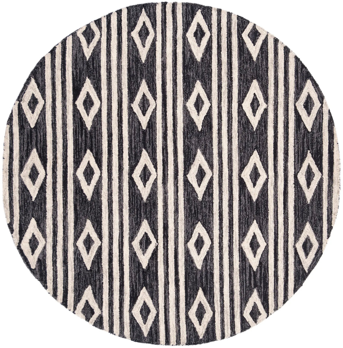 Safavieh Micro-Loop 5'-0" x 5'-0" Rug in Charcoal / Ivory