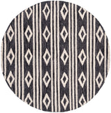 Safavieh Micro-Loop 5'-0" x 5'-0" Rug in Charcoal / Ivory