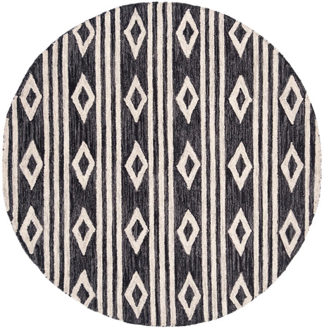 Safavieh Micro-Loop 5'-0" x 5'-0" Rug in Charcoal / Ivory