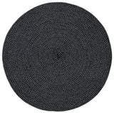 Safavieh Braided 3'-0" x 3'-0" Rug in Black / White
