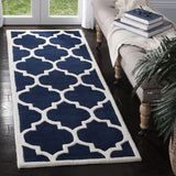 Safavieh Chatham 2'-3" x 11'-0" Rug in Dark Blue / Ivory
