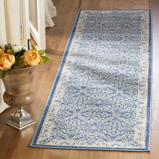 Safavieh Brentwood 2'-0" x 10'-0" Rug in Navy / Creme