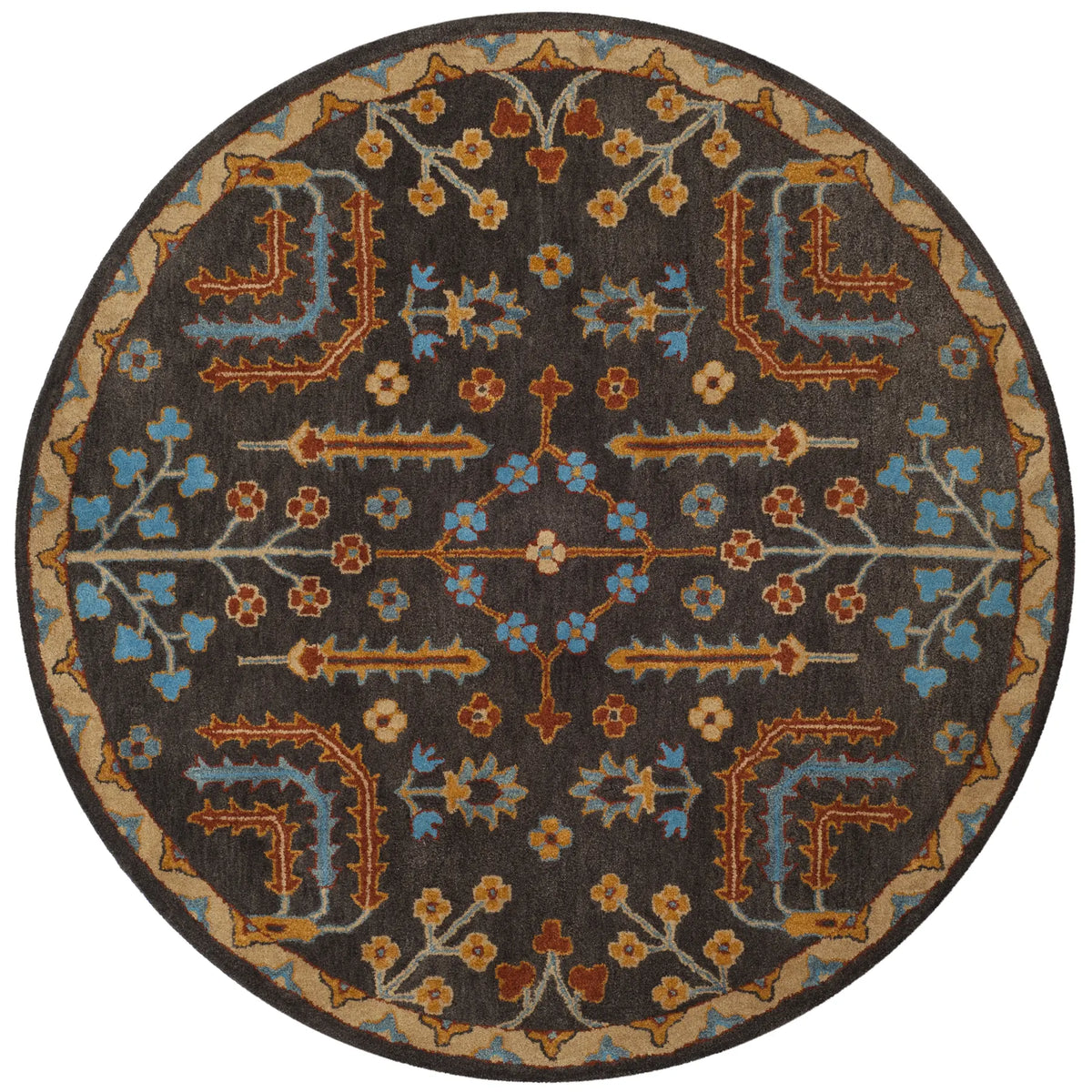 Safavieh Heritage 6'-0" x 6'-0" Rug in Charcoal / Multi