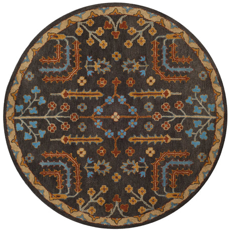 Safavieh Heritage 6'-0" x 6'-0" Rug in Charcoal / Multi