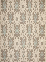 Safavieh Courtyard 6'-7" x 9'-6" Rug in Beige Dk Beige / Aqua Weft