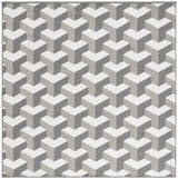 Safavieh Pyramid 6'-7" x 6'-7" Rug in Grey / Ivory