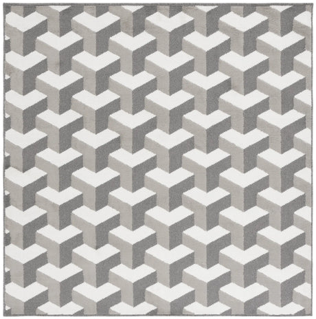 Safavieh Pyramid 6'-7" x 6'-7" Rug in Grey / Ivory