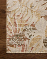 Loloi Eileen ELE-04 Transitional Power Loomed Natural, Spice Rug - corner on wood