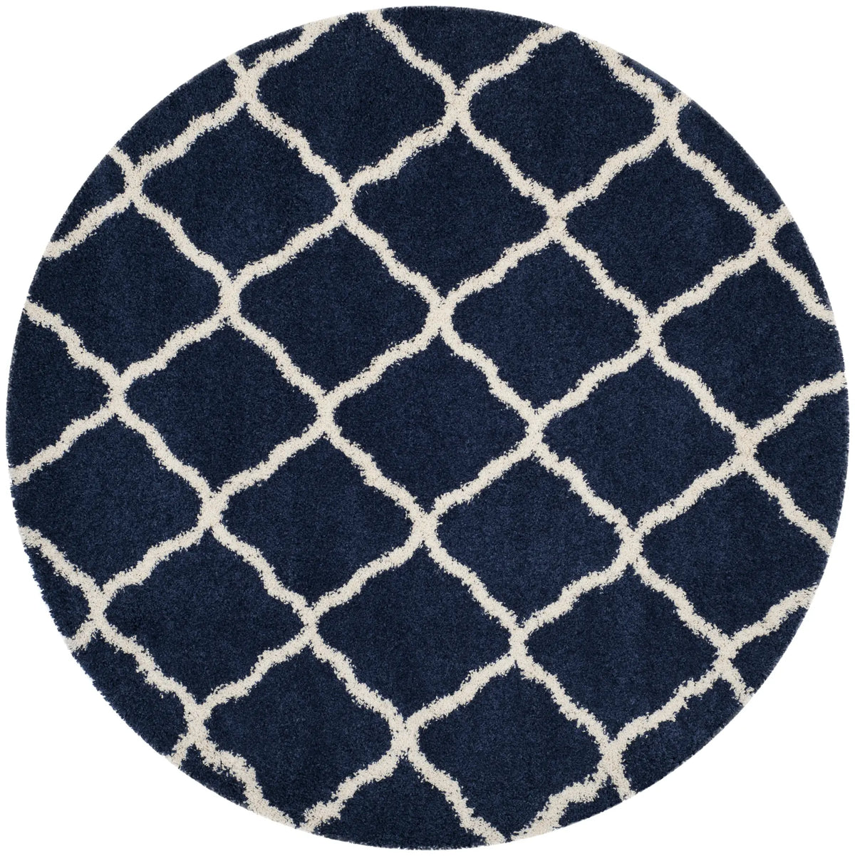 Safavieh Hudson Shag 5'-3" x 5'-3" Rug in Navy / Ivory