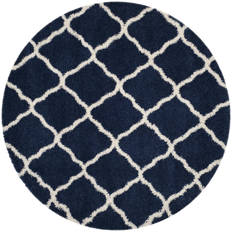 Safavieh Hudson Shag 5'-3" x 5'-3" Rug in Navy / Ivory