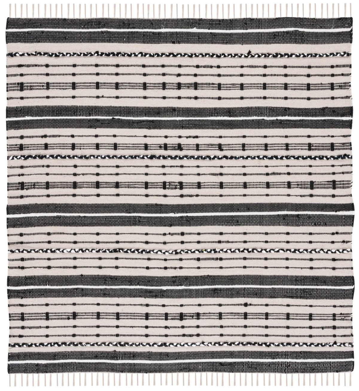 Safavieh Striped Kilim 6'-0" x 6'-0" Rug in Beige / Black