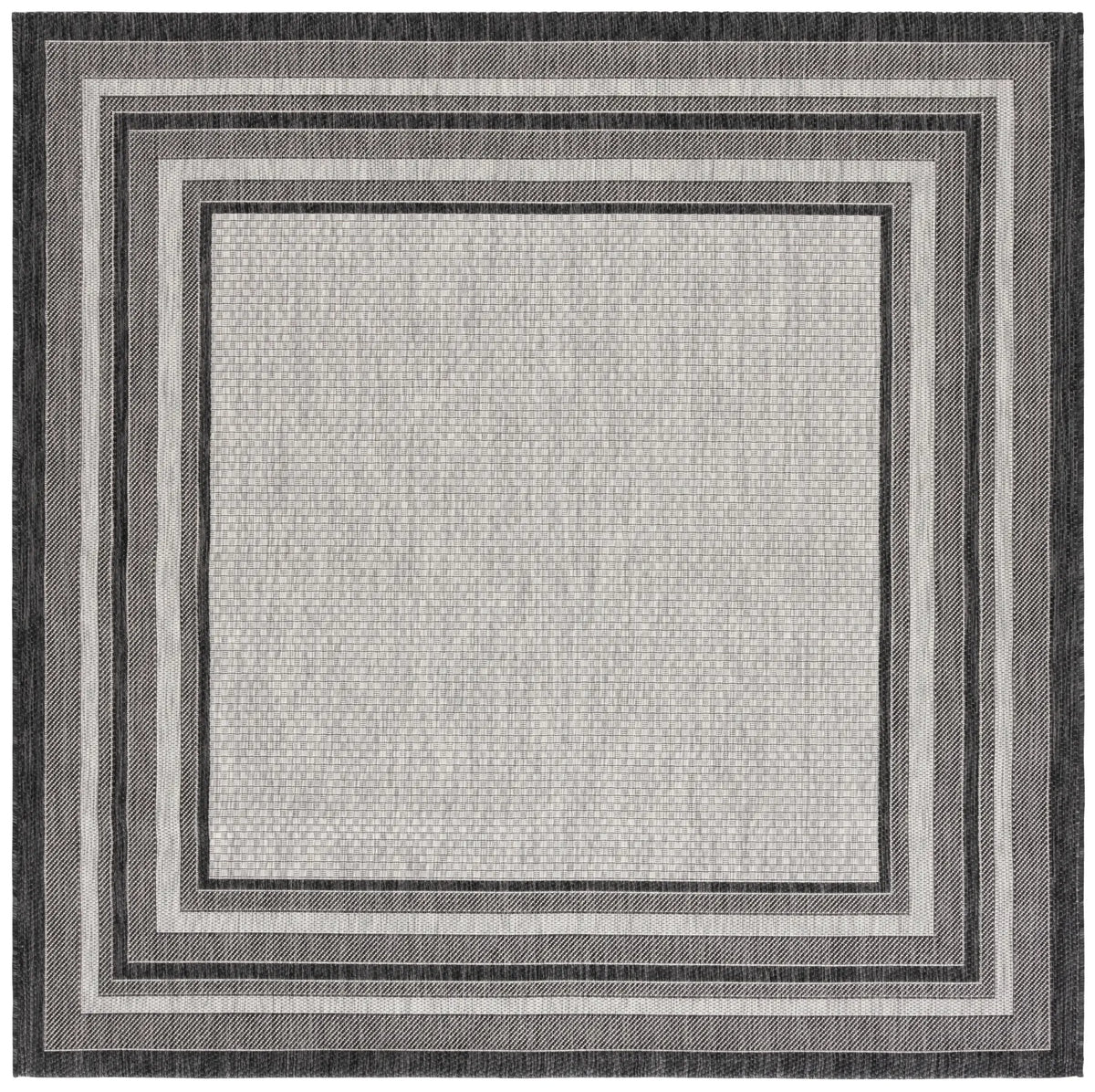 Safavieh Courtyard 6'-7" x 6'-7" Rug in Light Grey / Black
