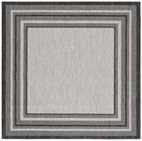 Safavieh Courtyard 6'-7" x 6'-7" Rug in Light Grey / Black