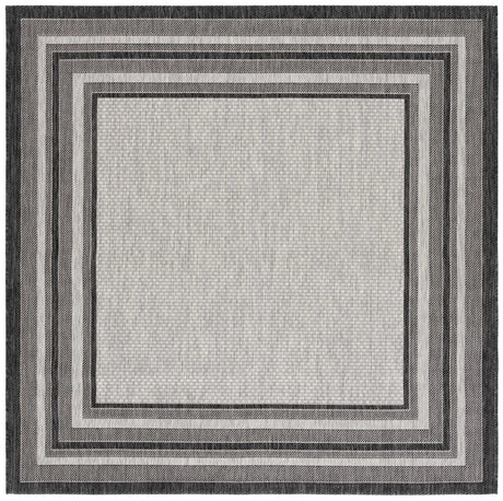 Safavieh Courtyard 6'-7" x 6'-7" Rug in Light Grey / Black