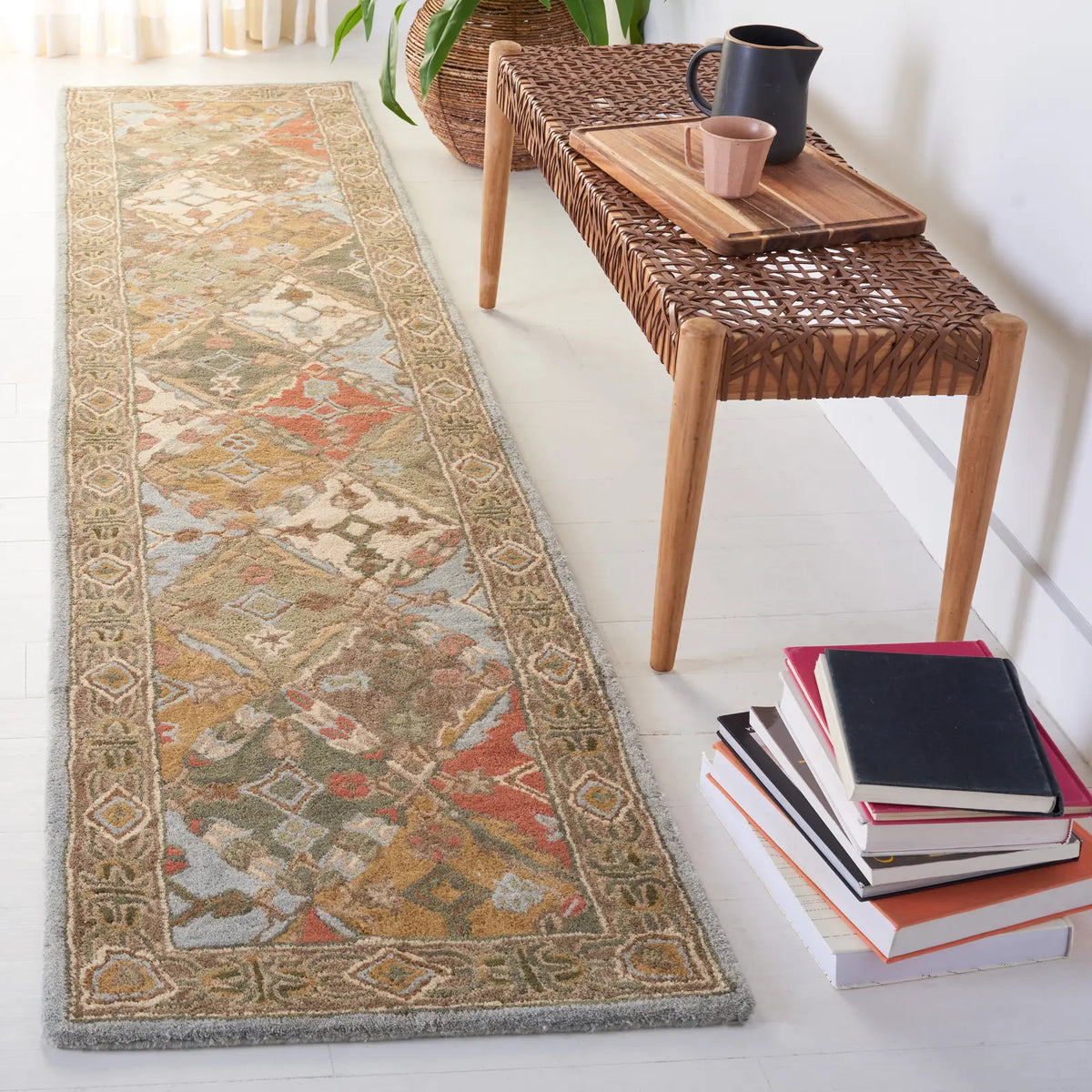Safavieh Heritage 2'-3" x 10'-0" Rug in Light Blue / Light Brown