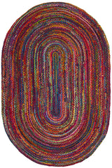 Safavieh Braided 6'-0" x 9'-0" Rug in Red / Multi