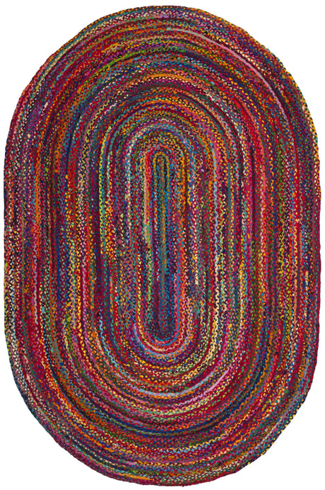 Safavieh Braided 6'-0" x 9'-0" Rug in Red / Multi