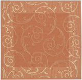 Safavieh Courtyard 6'-7" x 6'-7" Rug in Terracotta / Natural
