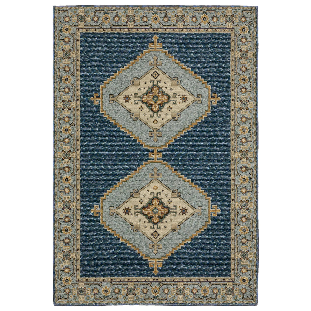 Oriental Weavers Sphinx Andorra 2430A Blue/ Gold Rug - main flat