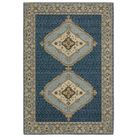 Oriental Weavers Sphinx Andorra 2430A Blue/ Gold Rug - main flat