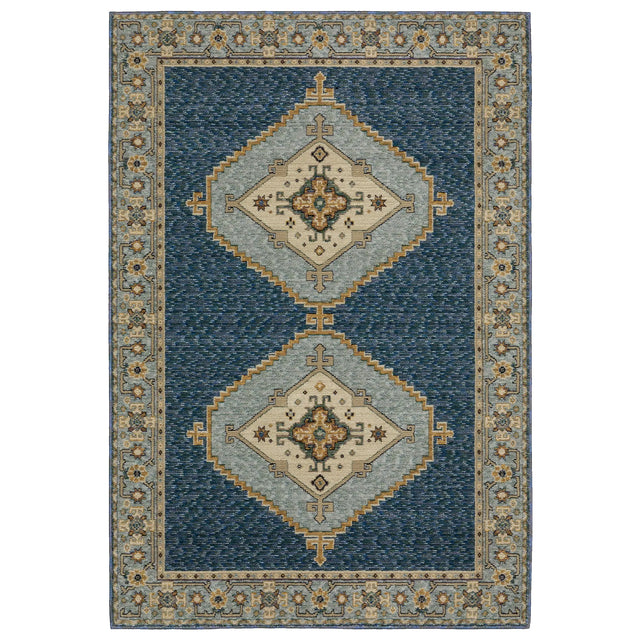 Oriental Weavers Sphinx Andorra 2430A Blue/ Gold Rug - main flat