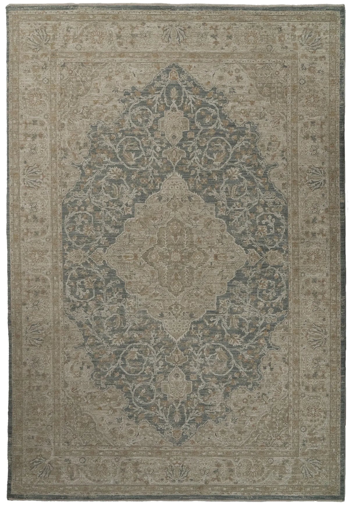 Dynamic Rugs Solace 17920 Power Loomed Traditional Beige/Blue Rug - Rectangular