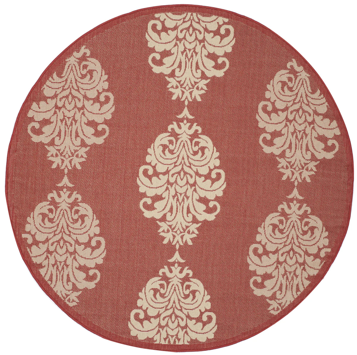 Safavieh Courtyard 6'-7" x 6'-7" Rug in Red / Natural