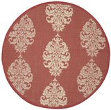 Safavieh Courtyard 6'-7" x 6'-7" Rug in Red / Natural