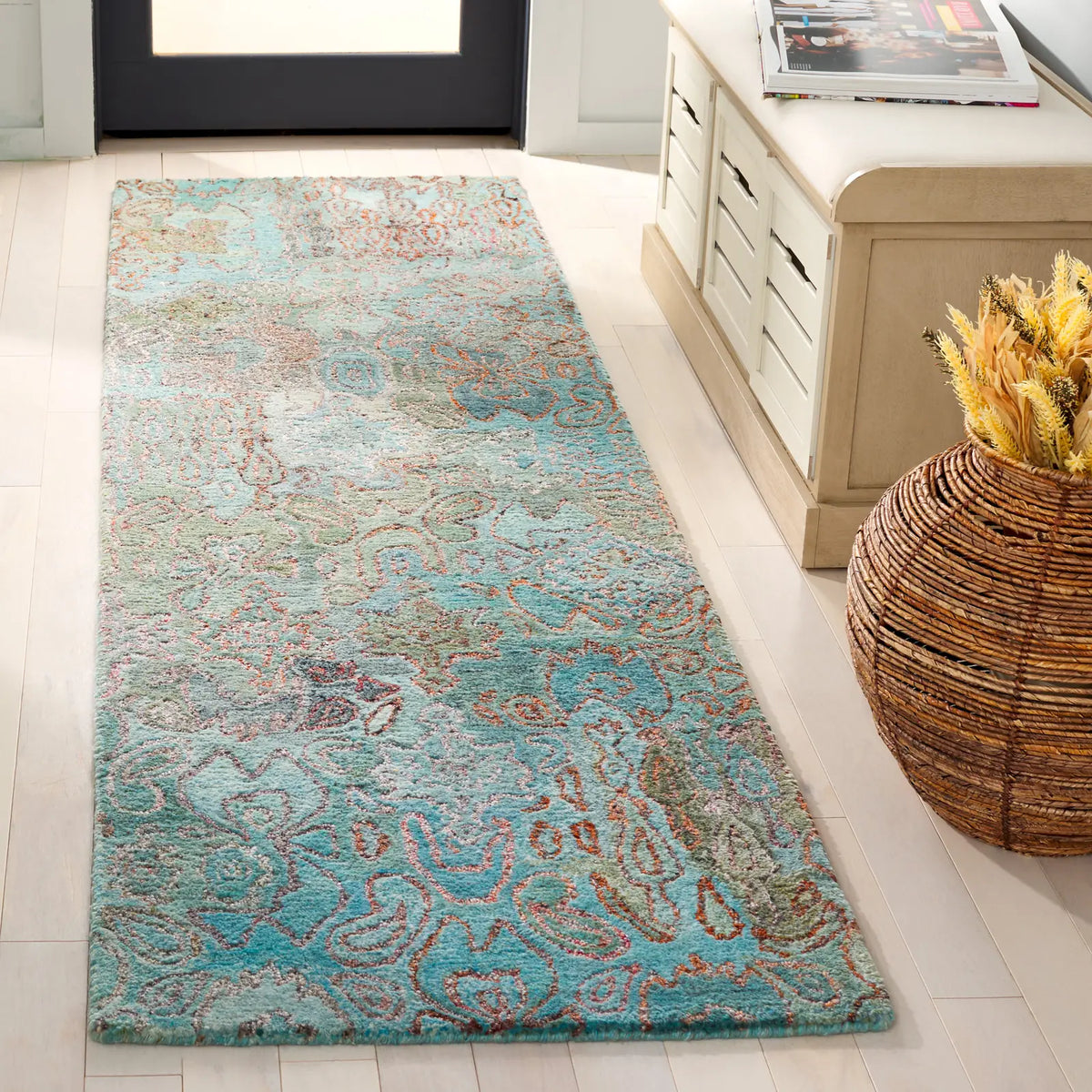 Safavieh Anatolia 2'-3" x 8'-0" Rug in Teal / Green