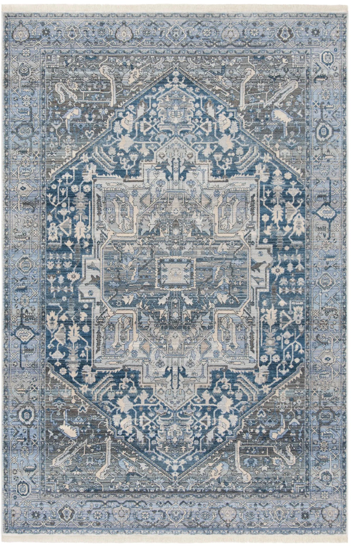 Safavieh Vintage Persian 4'-0" x 6'-0" Rug in Charcoal / Blue