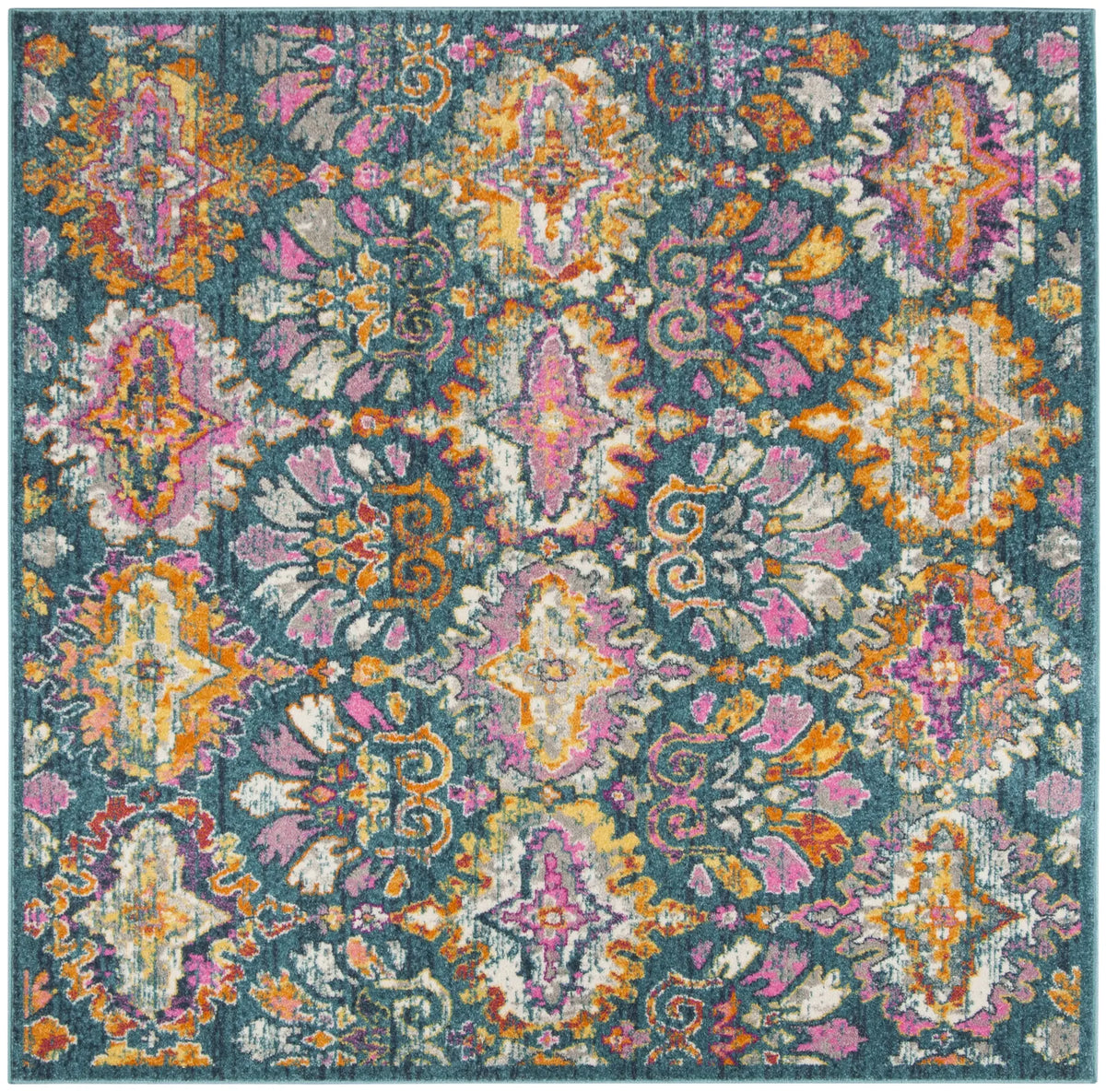 Safavieh Madison 6'-7" x 6'-7" Rug in Blue / Orange