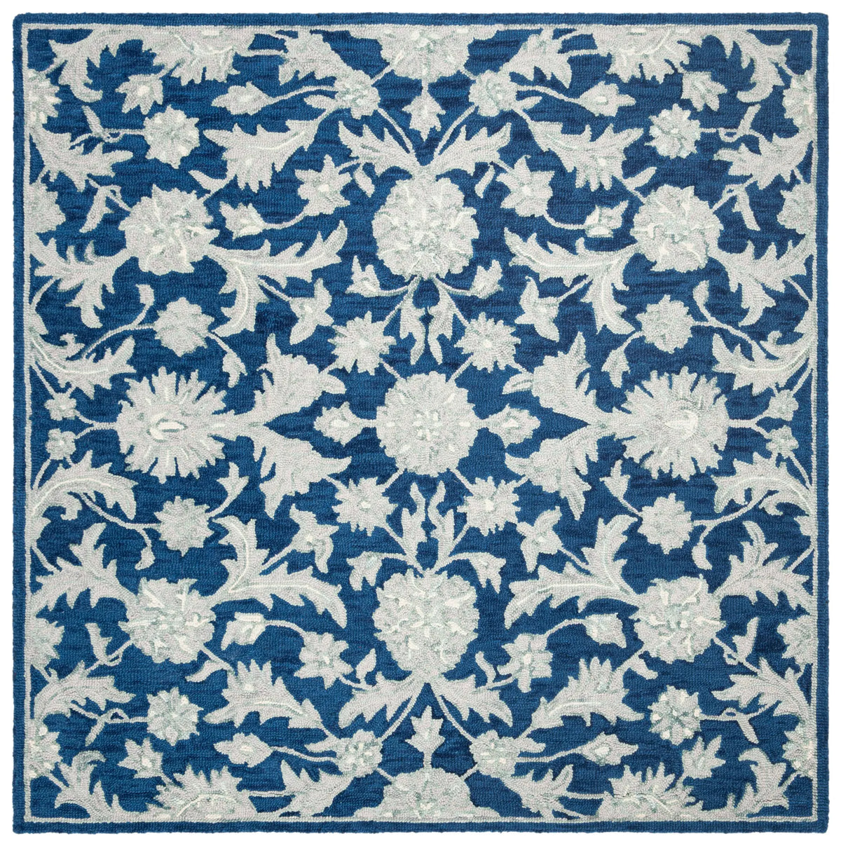 Safavieh Micro-Loop 5'-0" x 5'-0" Rug in Navy / Grey