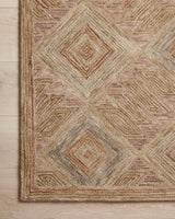 Loloi Varena Var-02 Berry/Multi Rug - corner on wood
