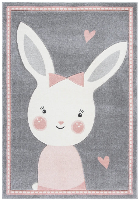 Safavieh Carousel Kids 100 4'-0" x 6'-0" Rug in Grey / Ivory