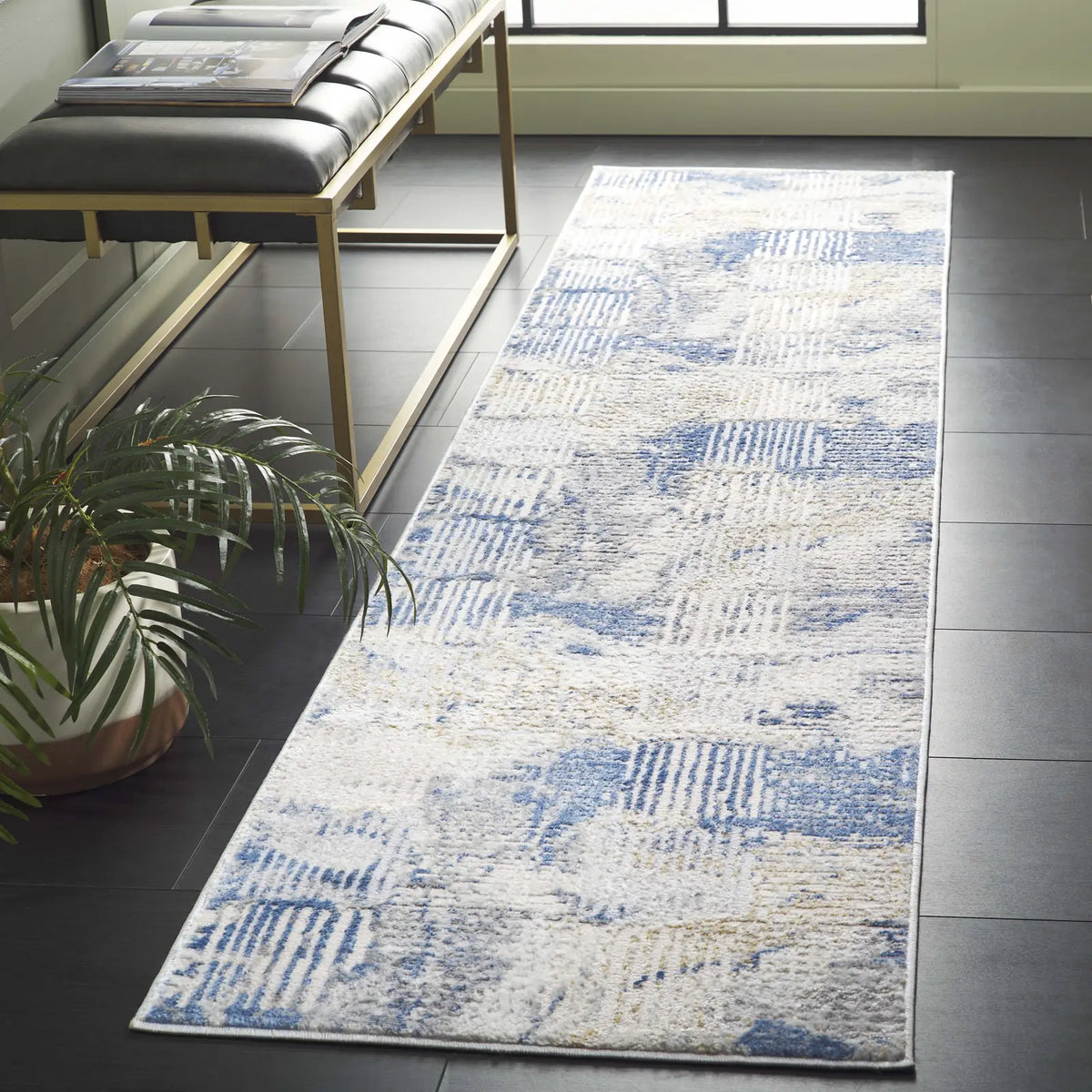Safavieh Palma 2'-2" x 9'-0" Rug in Beige / Blue