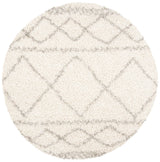 Safavieh Pro Lux Shag 400 5'-1" x 5'-1" Rug in Ivory / Light Grey