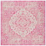 Safavieh Courtyard 6'-7" x 6'-7" Rug in Fuchsia / Grey
